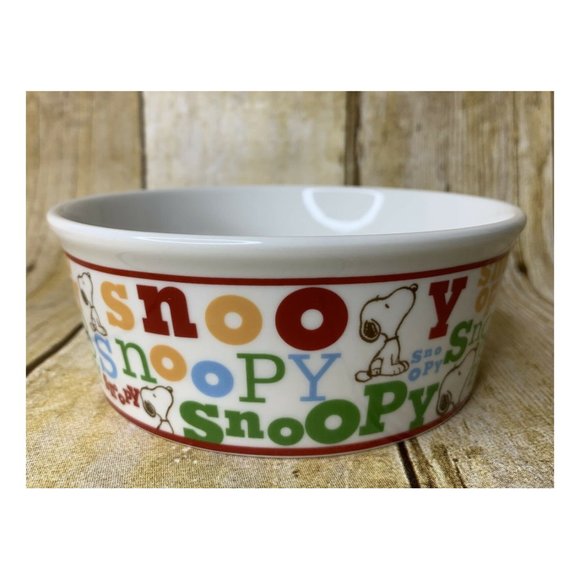 Gibson Other - Snoopy Peanuts Typography Small Round Pet Bowl 5"